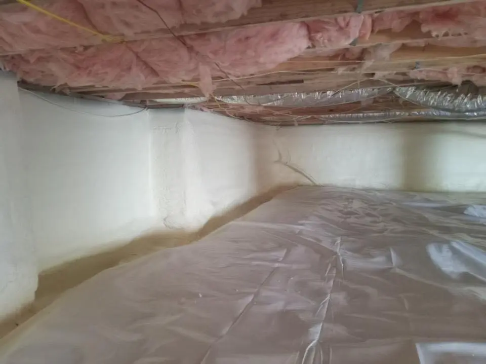 Crawl space encapsulation with closed-cell spray foam for Spray Foam Roofing in Centreville